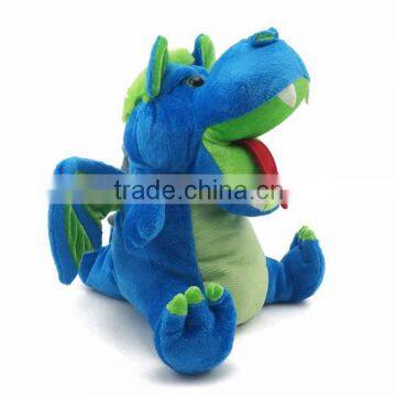 2015 hot sale cute stuffed children toy soft plush blue standing dinosaur