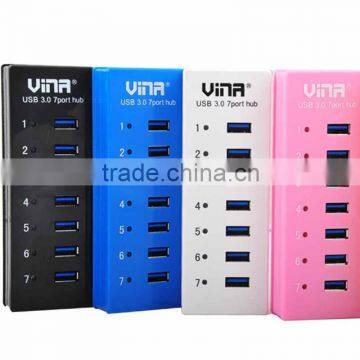 usb hub,usb 3.0 hub 4 port with switch power control and led flash,high speed 4 port usb 3.0 hub