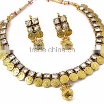 Indian Traditional South Indian Style Gold Polish Necklace For Women photo-3