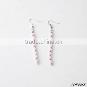 Silver and pink bead adorable dangle earrings                        
                                                                                Supplier's Choice