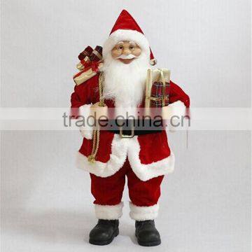 XM-SC003 24 inch traditional standing santa with gifts for christmas decoration