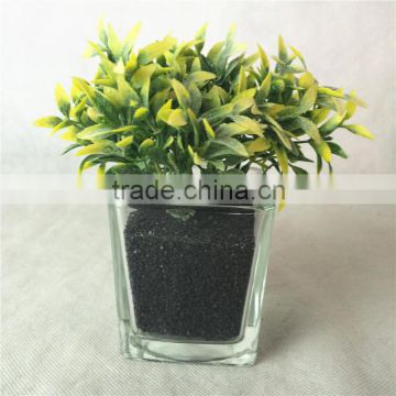 yiwu small new fake foliage plant bonsai with glass pot