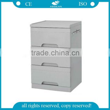 AG-BC002 CE ISO abs 3-drawer medical bedside steel cabinet