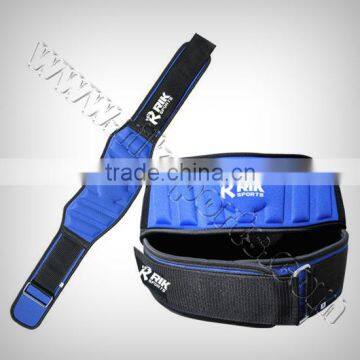 Neoprene Belt Blue Neoprene, Black Webbing, Embossed Belt, Metal Buckle, Velcro Closure