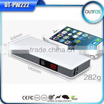 High capacity mobile power bank 8000mah with LCD display to show power status