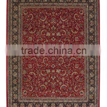 Isfan Red Blue Tabriz Carpet made with fine Newzealand wool