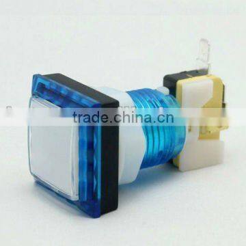 square blue plastic push button switch mechanical pushbutton switch Momentary with LED light