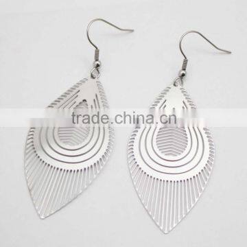 2016 New Arrival Charm Stainless Steel Leaf Earrings photo-2
