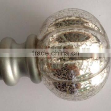 Economic price electroplating metal iron curtain rod Mercury glass Finial ROD DIAMETER 1" 5-8" 6-8" 1-2" 1-1/2"