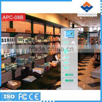 Banknotes Operated Wifi Fast ChargeVending Kiosk digital signage phone charging station locker APC-08B