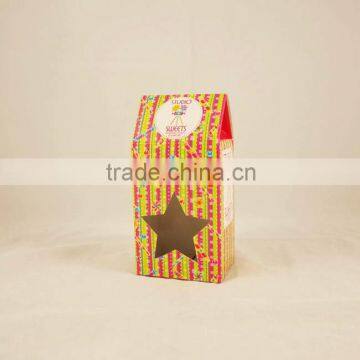 Custom color candy paper box with star window