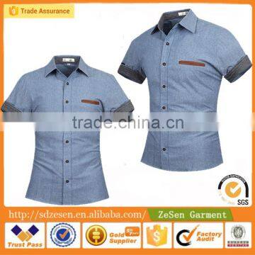Guangdong Cheap Clothing Short Sleeve Twill Pant Shirt New Style