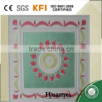 Square color plaster ceiling board with fiber inside for home decoration