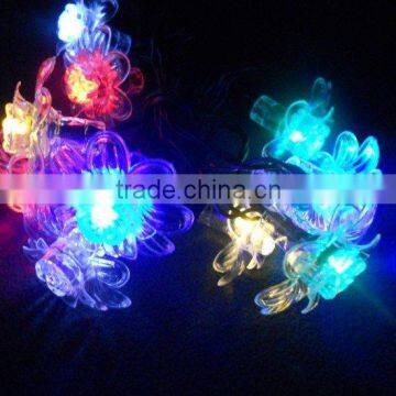 10 Peony Leds +4.5M Cable Colorful Solar Strip Light Using for Tree,garden Decoration