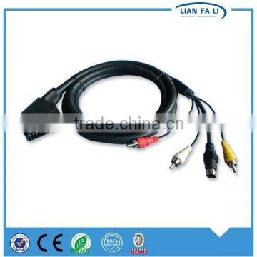 low price Scart21male TO 3RCA +MD6P scart cable scart cable for psp