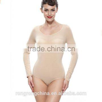 Women's Shapewear Long Sleeve Open Crotch Body Shapers Plus Size