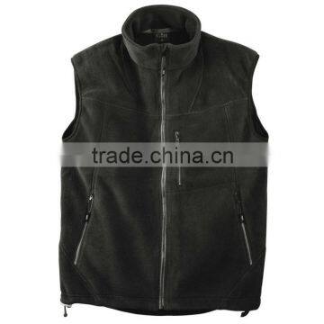 Black polar fleece vest for men