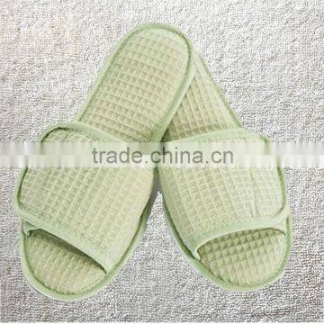 Cotton Waffle Hotel Spa Slippers with magic tape,washable spa slippers