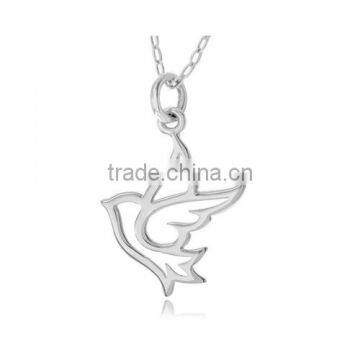 Pigeon Patternd Design Sterling Silver Pendant Necklace