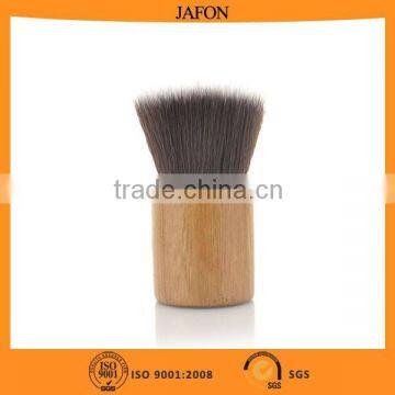 Private label Top-quality Bamboo Handle Nylon Hair Mini Flat Kabuki Brush