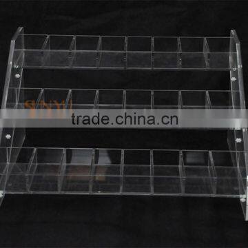 Top Acrylic Cosmetic Nail Polish Display Stand For Lady 3Tier Cosmetic Display Stand