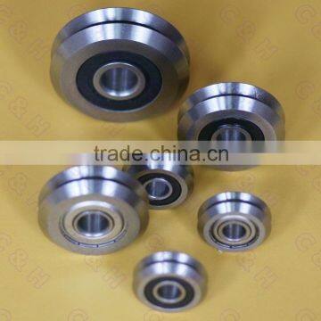 W4 ZZ 15mm bore Dual V Guide Wheel Shielded Precision Double Row Angular Contact Ball Bearings