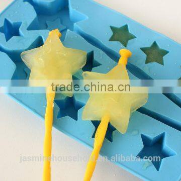 Custom Whisky Star Shape silicone ice cube mould with PP sticks
