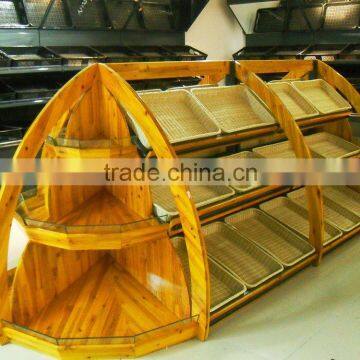 AL-SM055 Supermarket Vegetable/ Fruit /cake Wood Display Shelves Hot Sale Supplier's Choice photo-4