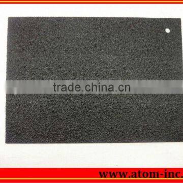Shiny black stone design embossed rubber soling sheets for shoe from Atom Shoes Material Limited