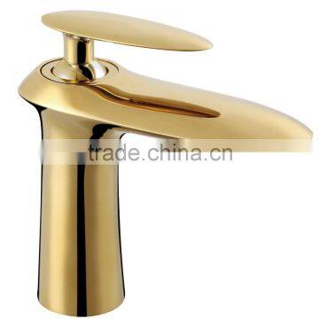 KE-01J luxury deck mounted brass single handle fancy gold-plated bathroom faucet, chrome faucet tap