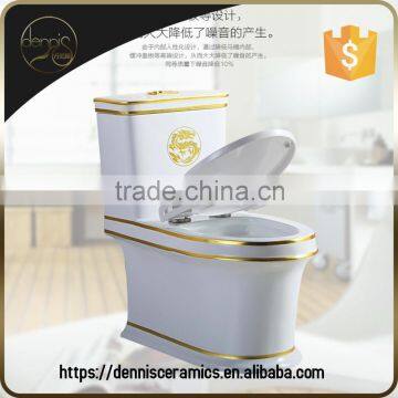 Dennis 2036a Colorful Floor Mounted New Model Gold Color Toilet