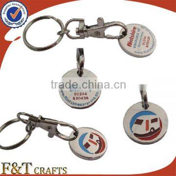 Make plating nickle soft enamel coin for supermarket trolley to sales