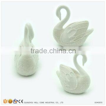 Wholesale Flocking Table Top Decorative Swan Ornament