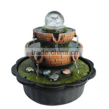 Resin indoor fountains for home tabletop decor with rolling ball