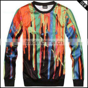 custom sublimation clothing designs wholesale 3D printing creawneck sweatshirt mens