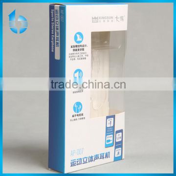 Custom Transpanrent PVC and papecarde box for sports stereo earphone