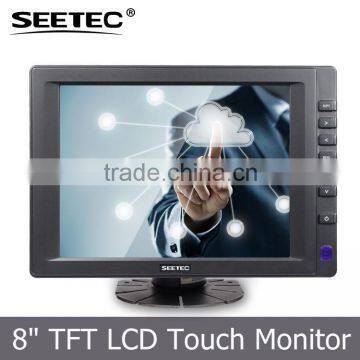 8" car display vga hdmi input tft lcd led touch panel monitor with sks cable