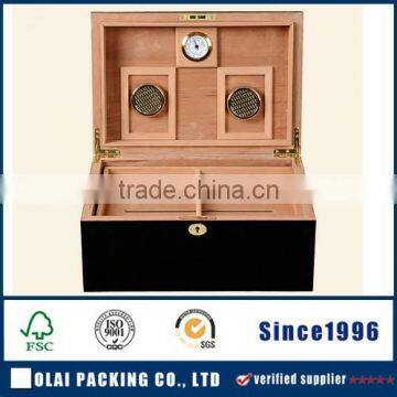 top-market luxury black wood cigar humidor