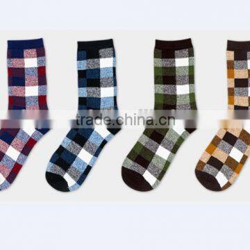 wholesale promotional checked man dress socks