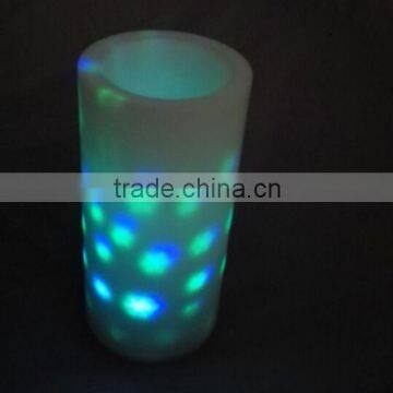 color changing plastic led candle full of stars lights projection