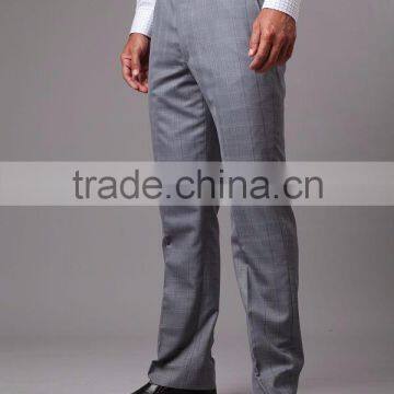 Bespoke high quality wool grey checks men pants/trousers