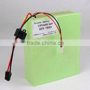 OEM Acceptable 18650 60v 15AH Li ion Battery Pack For Scooter