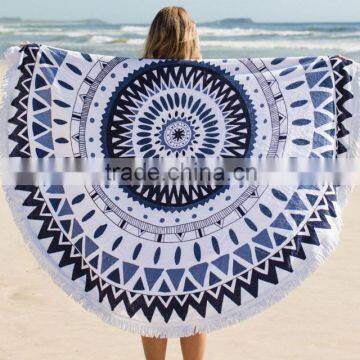 Hot selling cotton custom beach towel round beach towel                        
                                                Quality Choice