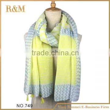 Women Fashion Accessories Light Yellow Graceful Scarves