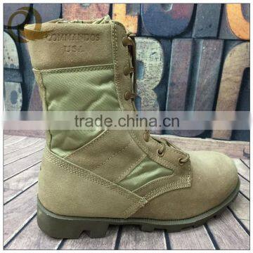 Wholesale khaki leather breathable military army desert boots with zipper