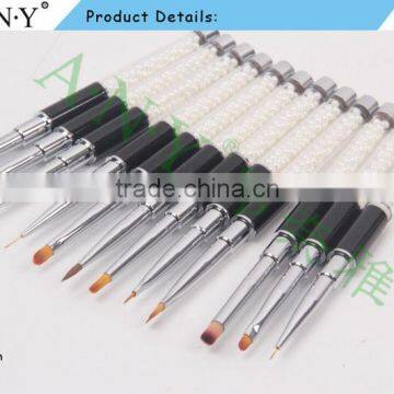 ANY High Quality Pearl Handle Nail Art Nail Polish Brush Oval Shape photo-6