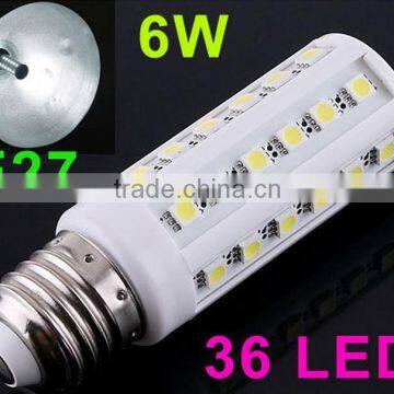 220V/110V 6W E27 LED Bulb Lamp 36 LED SMD White Spot Corn light