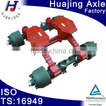 Semi trailer equilibrate suspension axles assembly