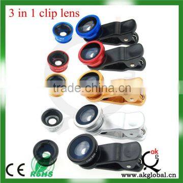 180 Degree Fish-Eye Lens+Wide Angle Lens+Micro Lens 3-in-1 Camera Lens Kits for IPhone 5 photo-3