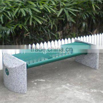 Backless stone park bench concrete garden bench